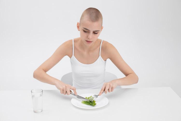 girl having avoidant/restrictive food intake disorder.