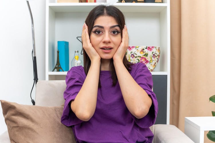 A Girl with purple dress is on Medication which Helps her overcome Obsessive-Compulsive Disorder