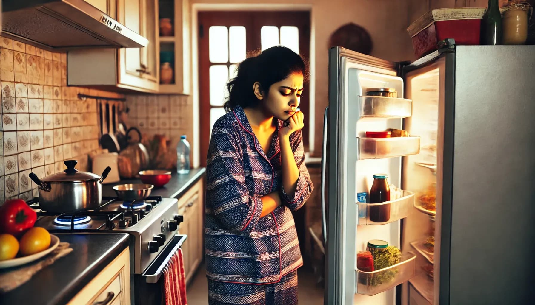 woman experiencing food anxiety