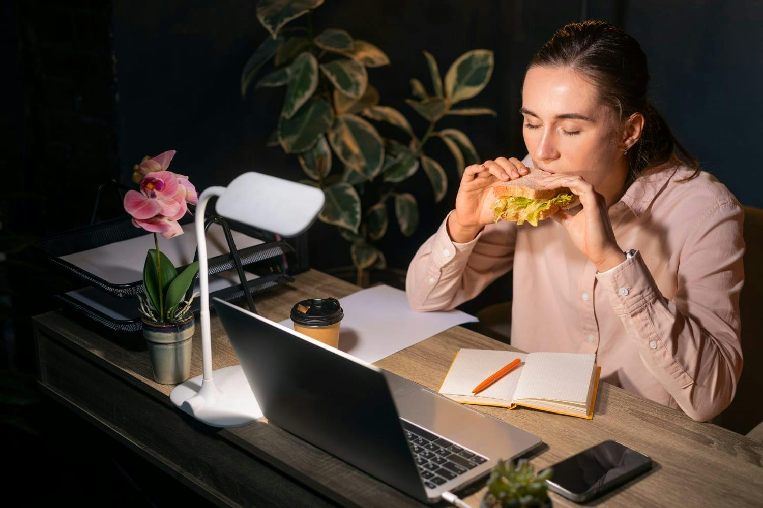 girl eating a late night snack