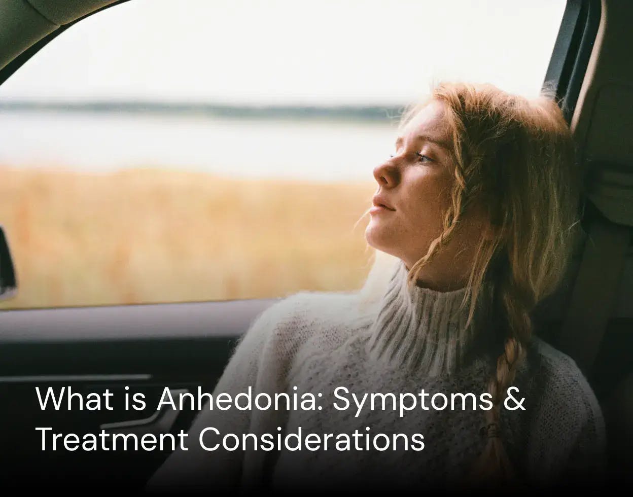 Anhedonia - girl in the car thinking about something related to experience pleasure and interest