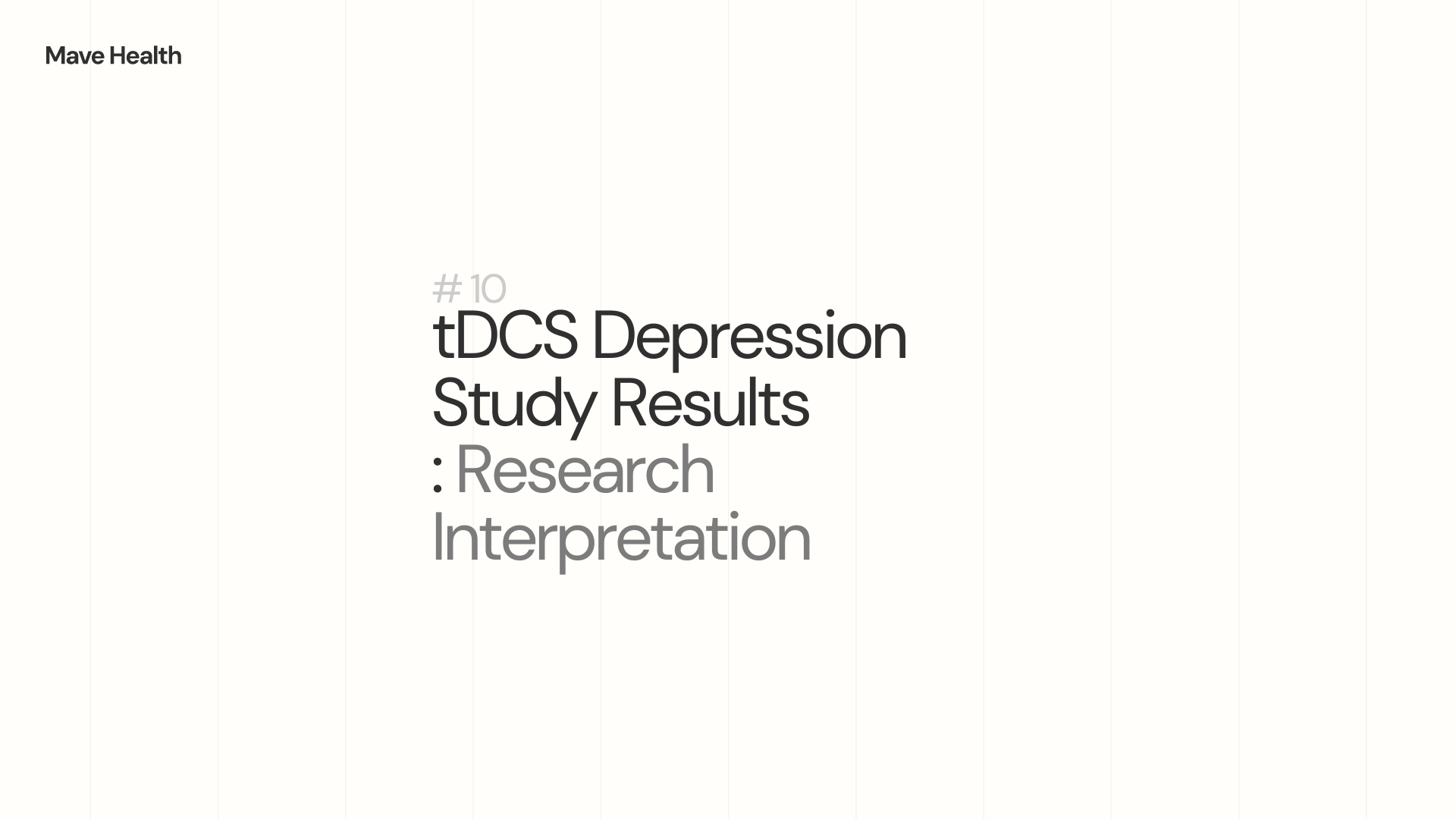 tDCS Depression Study Results