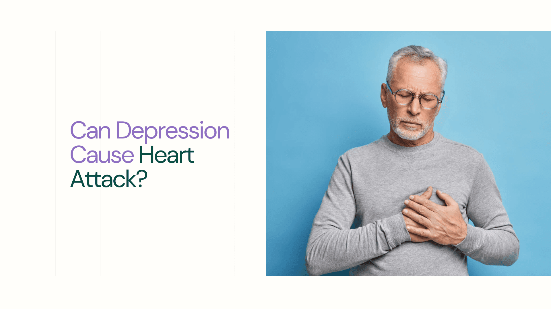 A old guy on grey shirt with glasses on him holding his chest & feeling like  heart attack