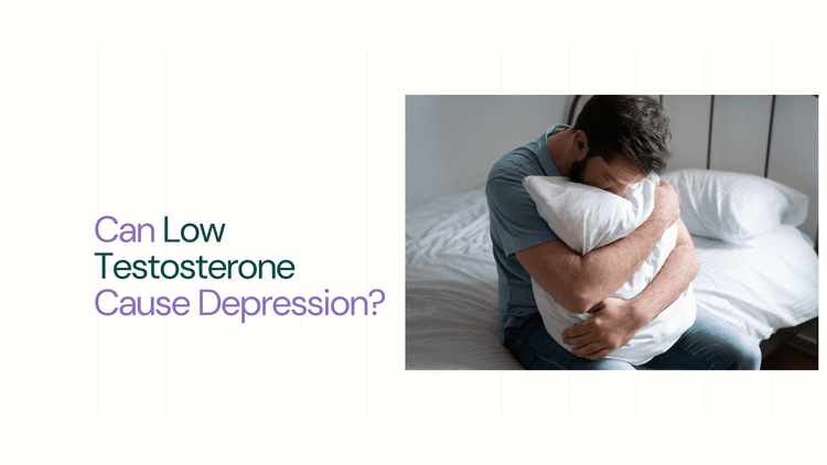 Depressed man hugging pillow due to his testosterone