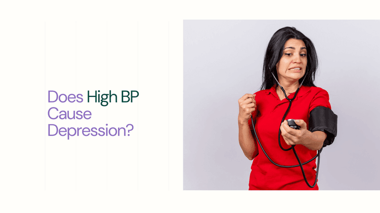 Anxious young ill girl wearing stethoscope measuring her pressure - and thinking Can Depression Pump Up Your bp - mave health