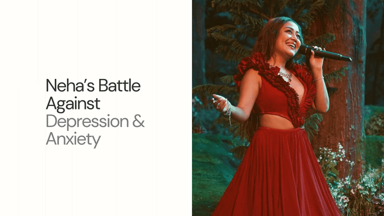 neha on red dress with mic singing a song - How Did Neha Kakkar [Bollywood Singer] Fight Anxiety and Depression?