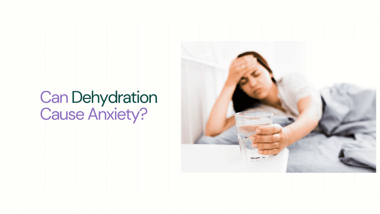 Woman with feeling dehydrated and taking glass of water from bed - Can Dehydration Cause Anxiety?