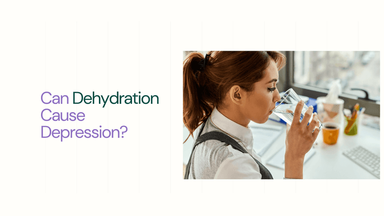 Businesswoman having a glass of water while working un the office - Can Dehydration Cause Depression?