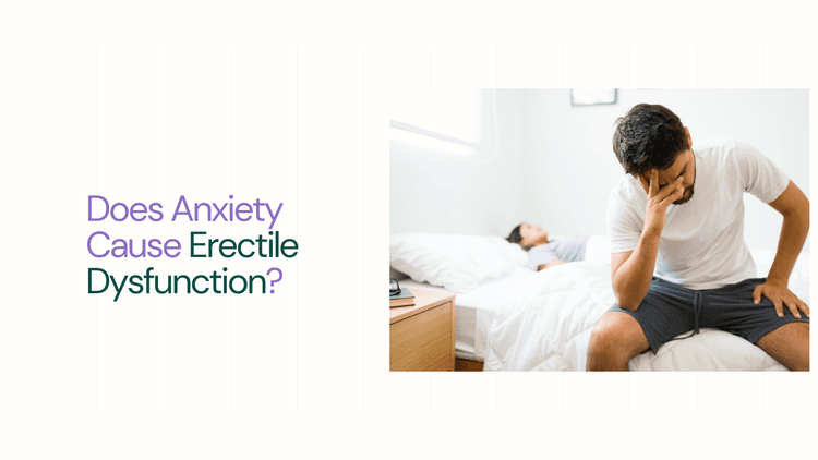 young man in shorts sitting up in bed, feeling sad with his bad experience - Does Anxiety Cause Erectile Dysfunction?